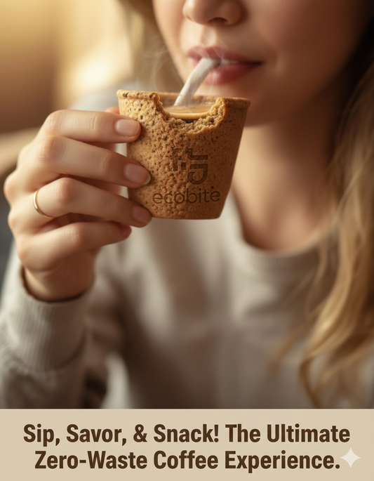 Create Edible Cups and Build a Real Business kit by Coremet Ltd showing tools, ingredients, and packaging for edible cup production.