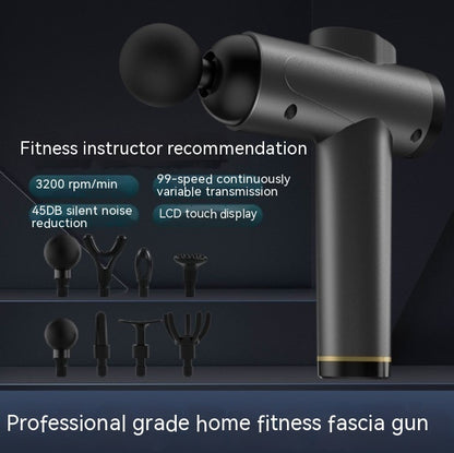 Coremet Ltd massage gun for muscle relaxation, shown with business kit accessories and ergonomic design for effective pain relief.