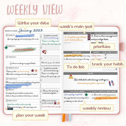 Coremet Ltd Jubtic A5 weekly and monthly planner in non-dated business kit with pages and cover visible.