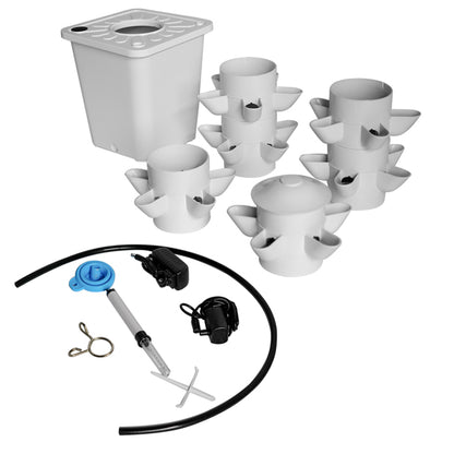 White hydroponic indoor planting system business kit by Coremet Ltd featuring a compact, modern setup for growing plants indoors.