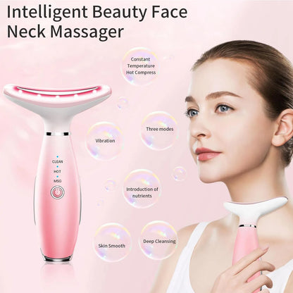 Coremet Ltd neck and face massager with thermal and vibration features, a 3-in-1 facial massage and sculpting tool.