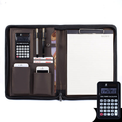 A4 leather sales folder from Coremet Ltd, part of business kits, featuring a sleek, professional design for organizing documents.