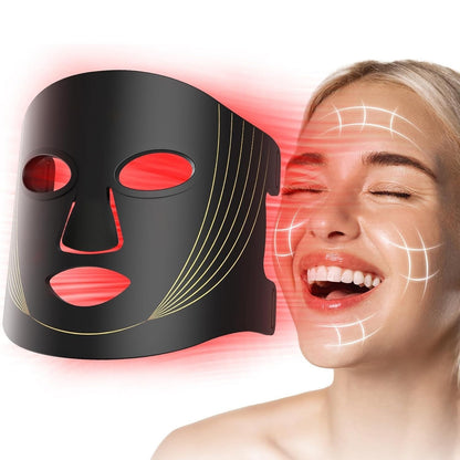 Coremet Ltd silicone red-light LED facial beauty mask for face, part of household photon therapy skincare business kit.