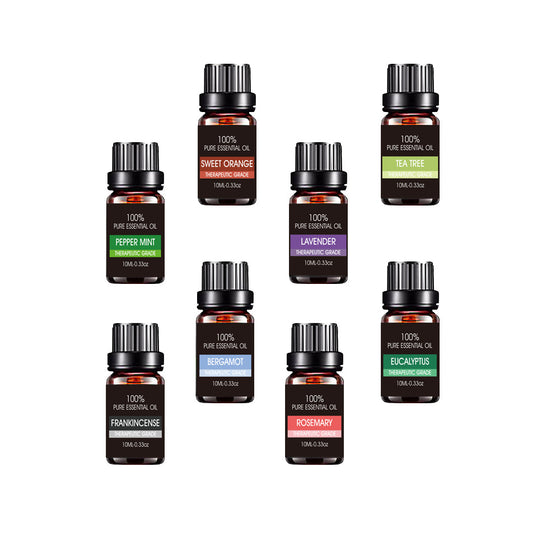 Organic essential oils gift set from Coremet Ltd with various aromatherapy oils in a business kit arrangement.