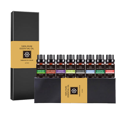 Organic essential oils gift set from Coremet Ltd featuring aromatherapy collection with various natural oil bottles.