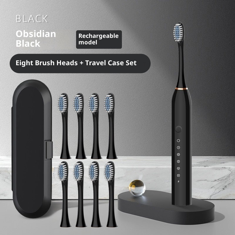 Coremet Ltd soft-bristle rechargeable electric toothbrush from business kit, with a sleek handle and brush head for effective cleaning.