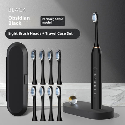 Coremet Ltd soft-bristle rechargeable electric toothbrush from business kit, with a sleek handle and brush head for effective cleaning.