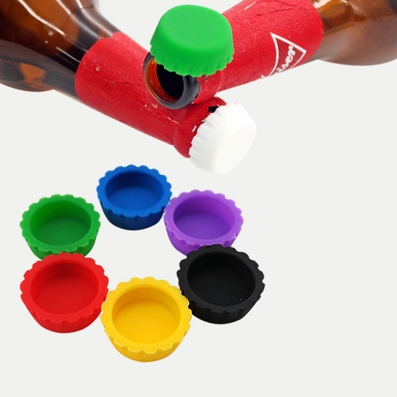 Food grade silicone bottle caps in a business kit by Coremet Ltd, designed for sealing bottles securely.