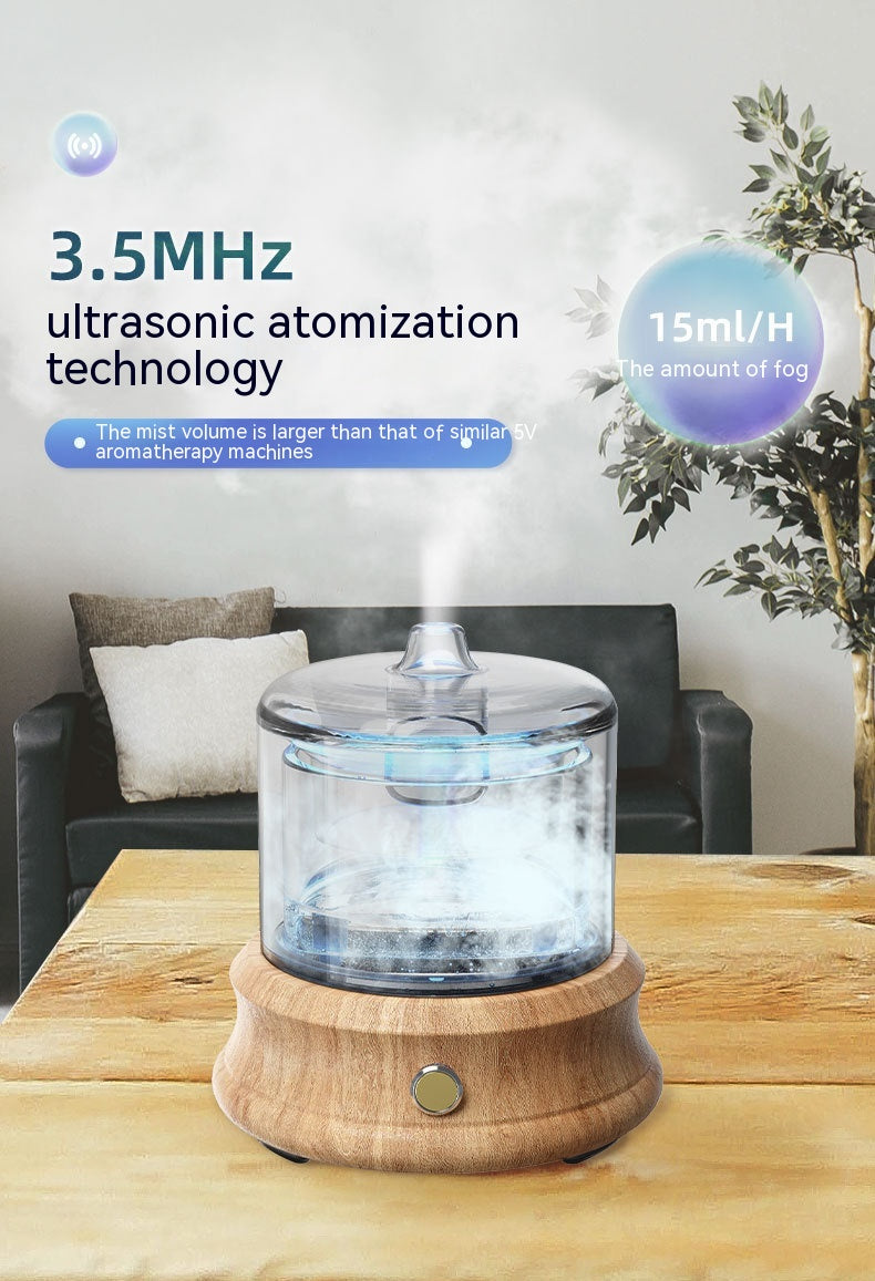 Glass water tank aroma diffuser business kit by Coremet Ltd with diffuser components and accessories for aromatherapy.