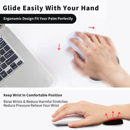 Ergonomic Gel Wrist Rest Mouse Pad with padded support, designed for comfortable computer use, by Coremet Ltd.
