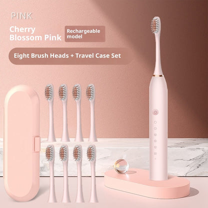 Coremet Ltd rechargeable electric toothbrush with soft bristles, part of a business kit, shown with brush head and charging base.