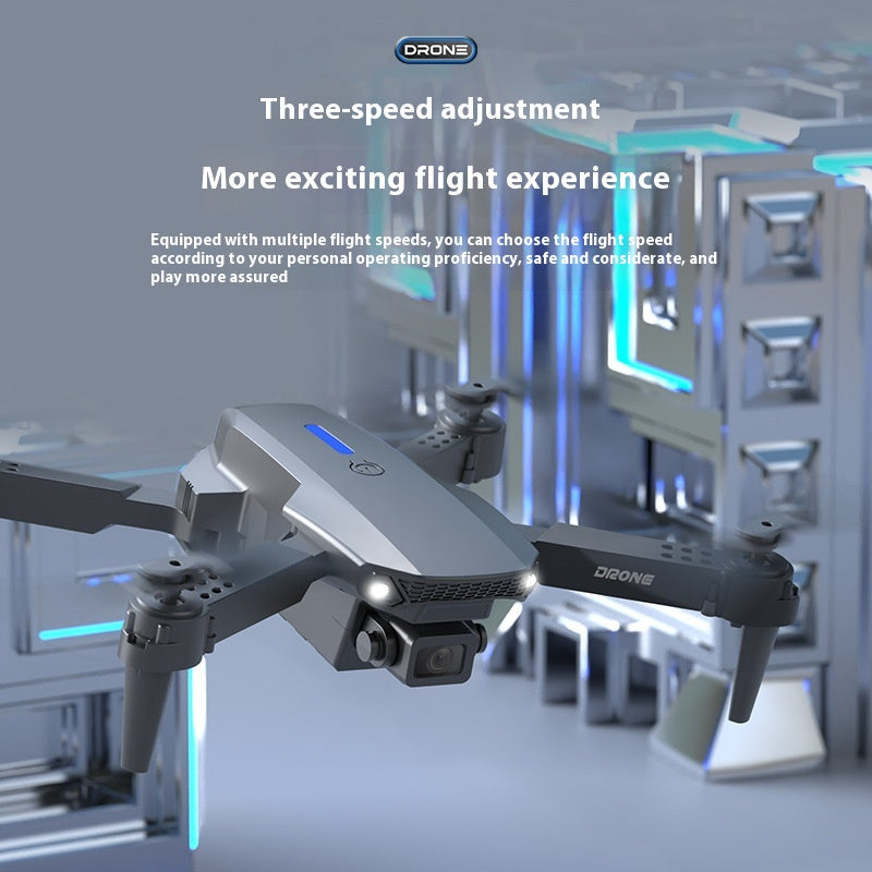Foldable mini drone with aerial camera from Coremet Ltd, showing compact design and camera mounted beneath the drone.