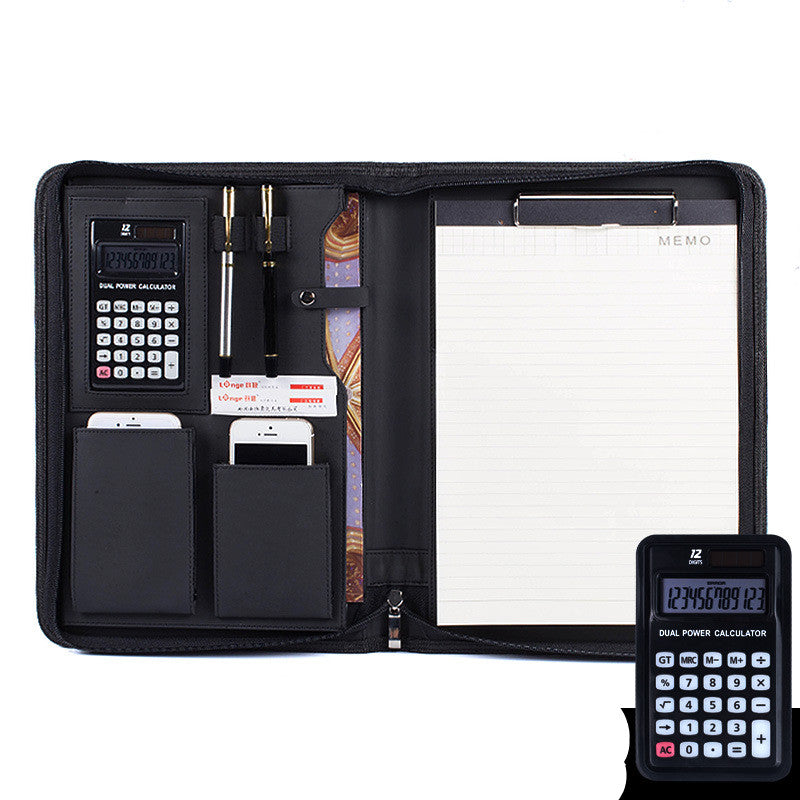 A4 leather sales folder from Coremet Ltd, business kit with organized compartments for documents and business materials.