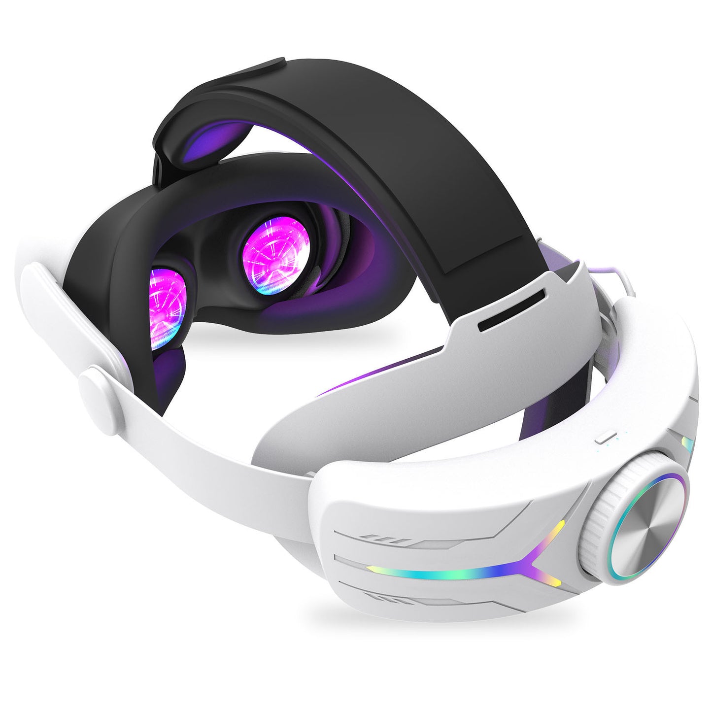 Coremet Ltd VR headset with 8000mAh built-in power bank, designed for business kits, showing the sleek headset with power bank attached.