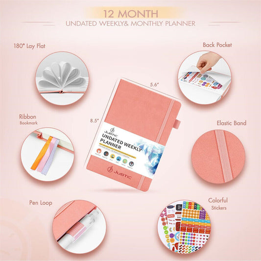 Coremet Ltd Jubtic A5 weekly and monthly planner, non-dated business kit with sleek design and organized pages.