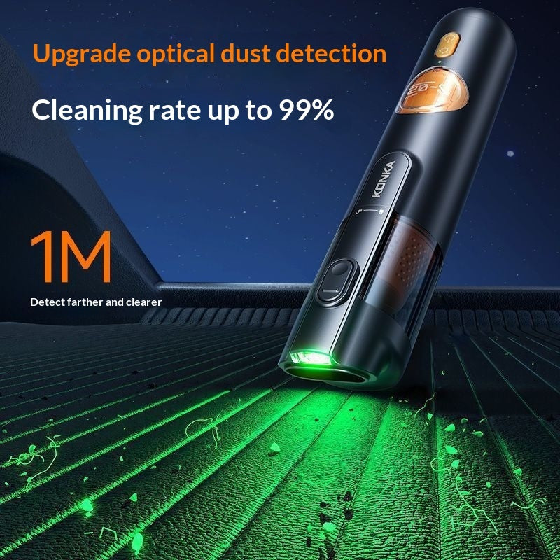 Cordless handheld car vacuum cleaner from Coremet Ltd, part of the business kits, with a compact design and attachments visible.