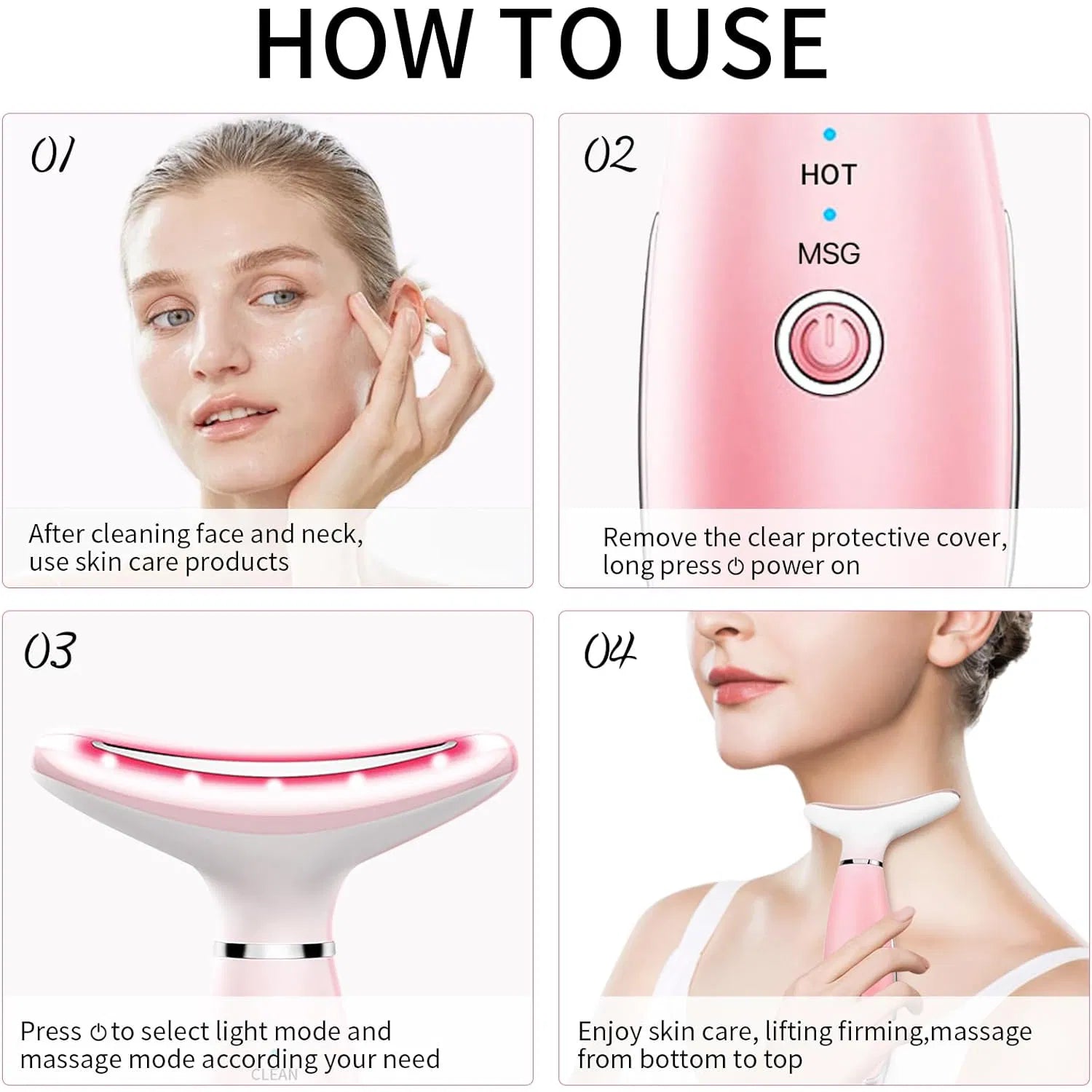 Coremet Ltd neck face massager, 3-in-1 facial sculpting tool with thermal and vibration features for skin care and face massage.