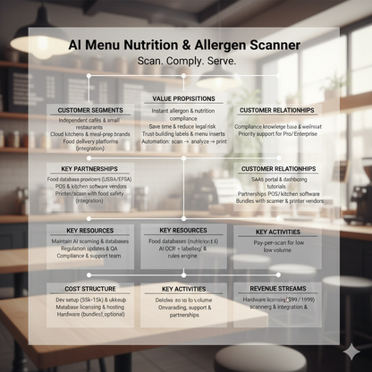 Coremet Ltd AI Nutrition and Allergen Data Analysis Business Kit, includes tools for launching data-driven AI service with app setup.