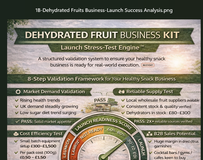 CoremetX dehydrated fruits business kit for launching your own product-based food business, shown in the launch test image.