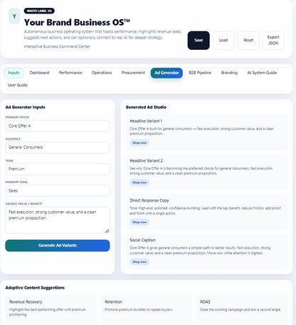 Screenshot of Coremet Ltd AI Nutrition and Allergen Data Analysis Business Kit interface for launching data-driven AI services.