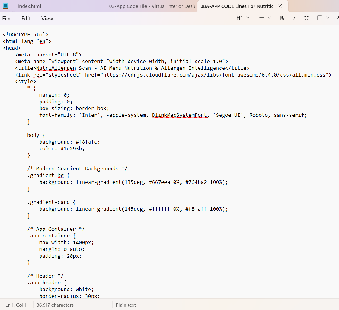 Screenshot of Coremet Ltd's AI Nutrition & Allergen Data Analysis Business Kit for launching data-driven AI services.
