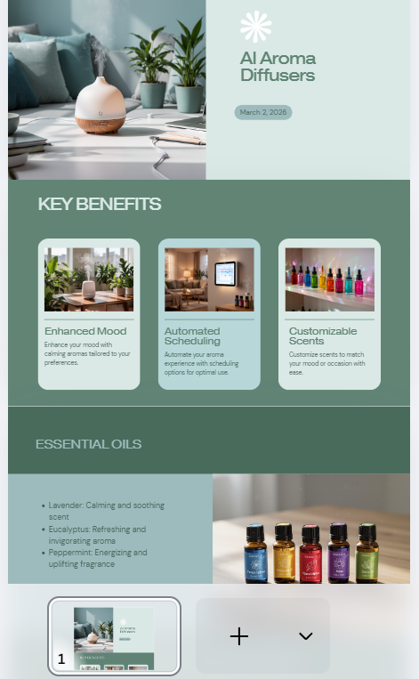 Screenshot of Coremet Ltd AI Aroma Diffuser Business Kit app interface showing controls and features for smart aroma diffuser setup.