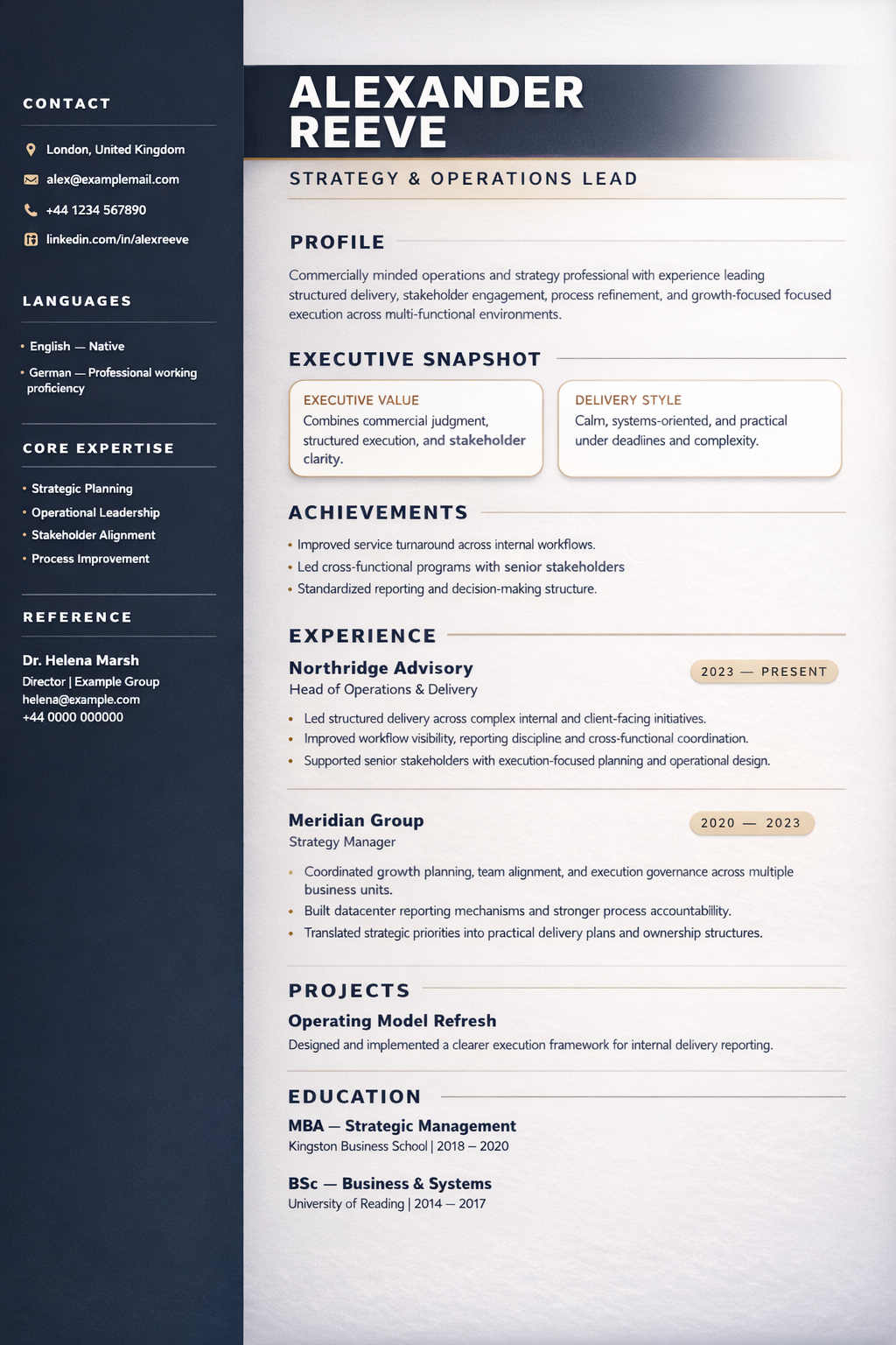Signature executive CV template by CoremetX, designed for professional digital downloads with unlimited use and zero limits.
