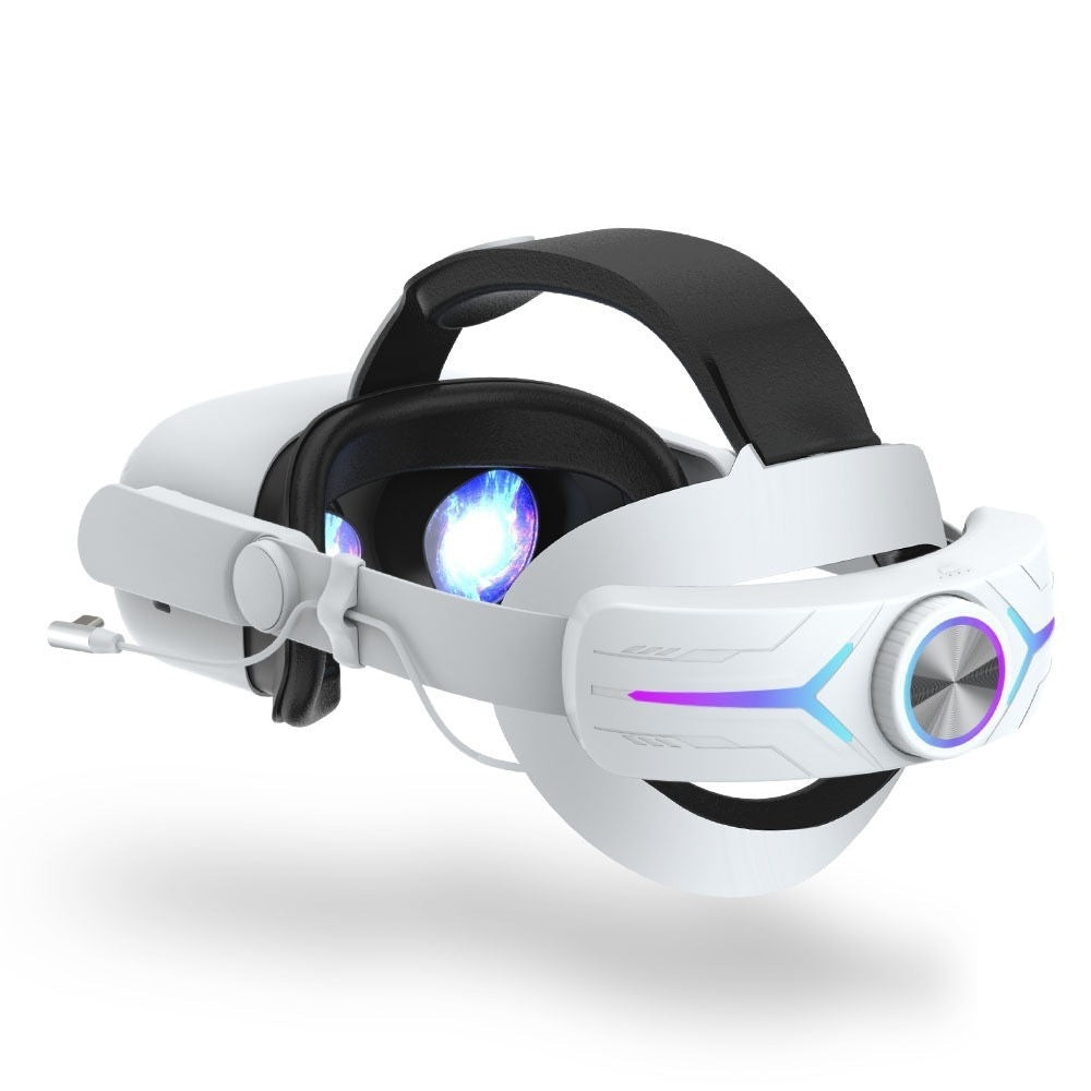 Coremet Ltd VR headset with 8000mAh built-in power bank, featuring adjustable straps and sleek design for immersive virtual reality experiences.