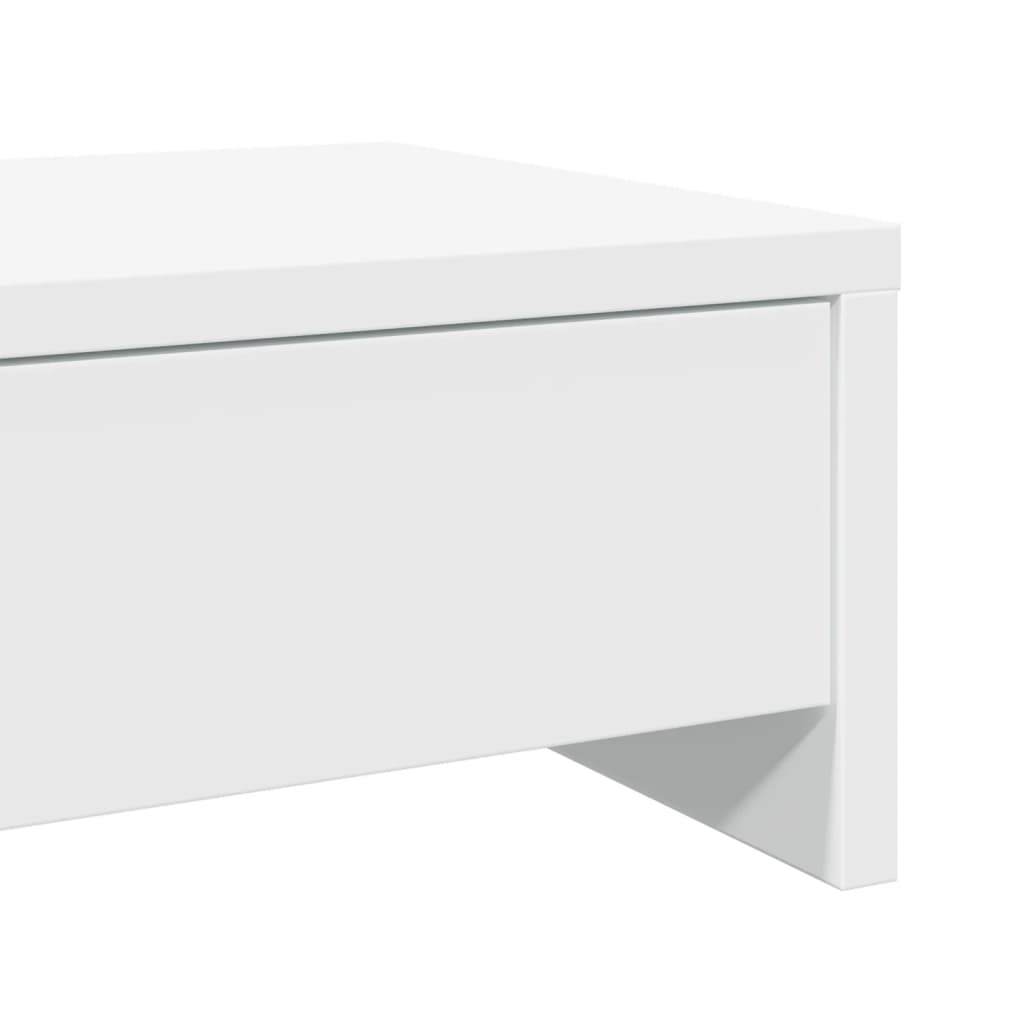Wood monitor stand with drawers by Coremet Ltd, featuring a 50x design, ideal for office organization and ergonomic workspace setup.