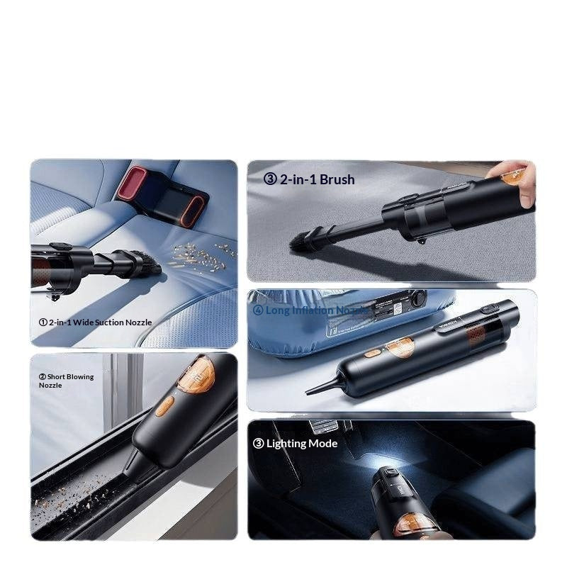 Cordless handheld car vacuum cleaner from Coremet Ltd, part of the business kit, with a sleek design and portable cleaning tools.