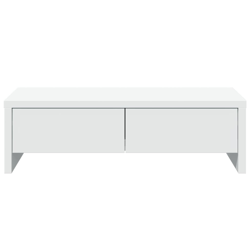 Wood monitor stand with drawers from Coremet Ltd, 50x size, designed for business use, showcasing a sleek, functional workspace accessory.