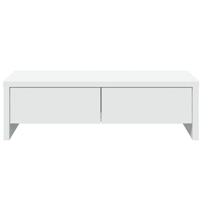Wood monitor stand with drawers from Coremet Ltd, 50x size, designed for business use, showcasing a sleek, functional workspace accessory.