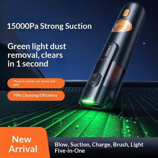 Cordless handheld car vacuum cleaner from Coremet Ltd, part of the business kits, shown with attachments for cleaning vehicle interiors.