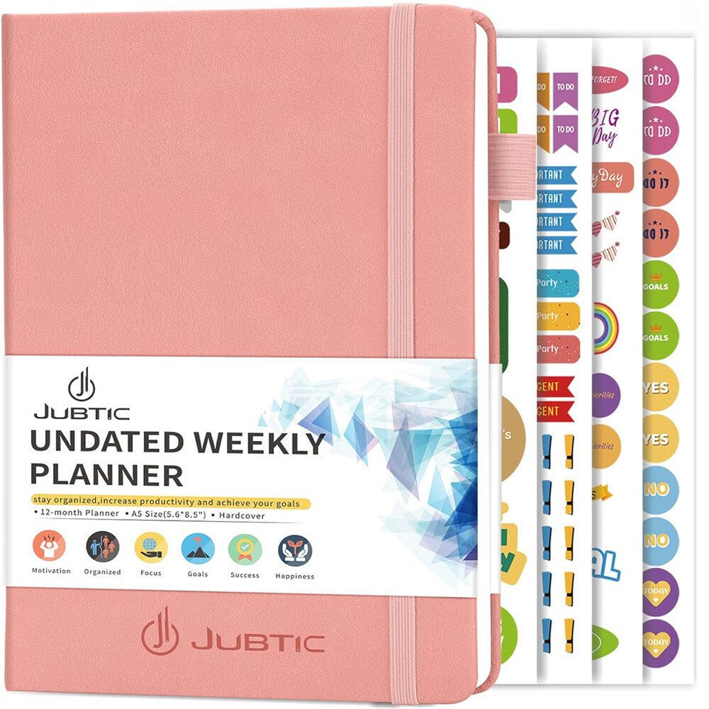 Jubtic A5 Weekly & Monthly Planner from Coremet Ltd, non-dated business planner with pages for weekly and monthly scheduling.