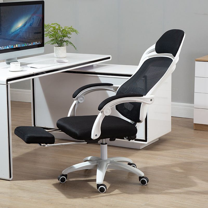 Ergonomic computer gaming chair in black and red with adjustable armrests, designed for comfort and support during long gaming sessions.