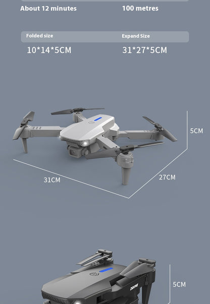Foldable mini drone with aerial camera from Coremet Ltd, showing compact design and camera mounted for aerial photography.