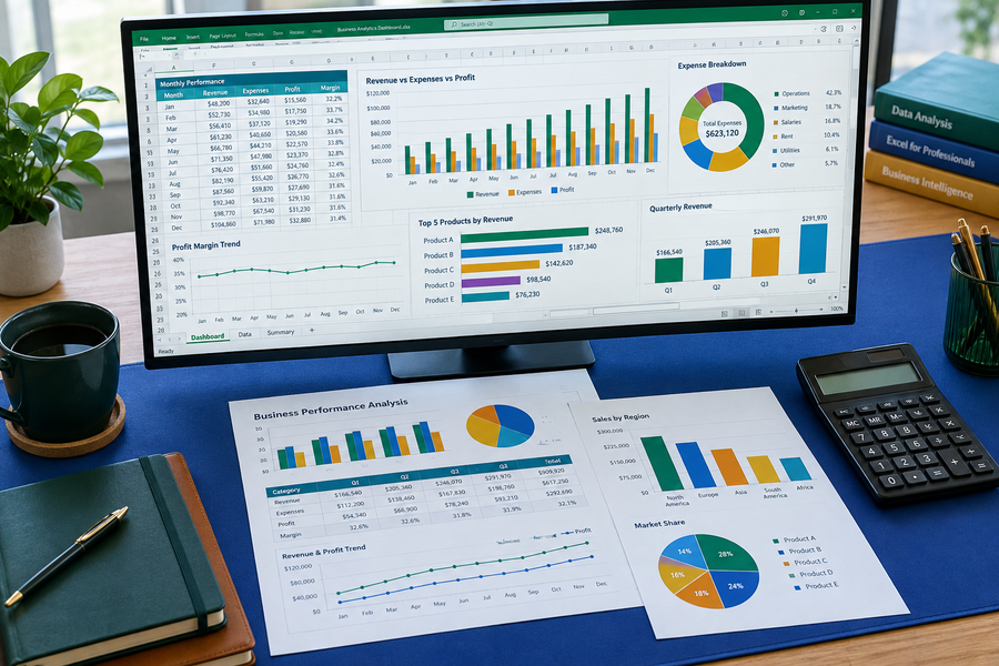 Excel, Data Analysis & Business Dashboards