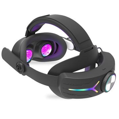 Coremet Ltd VR headset with built-in 8000mAh power bank, designed for business kits, shown with adjustable head straps and display.