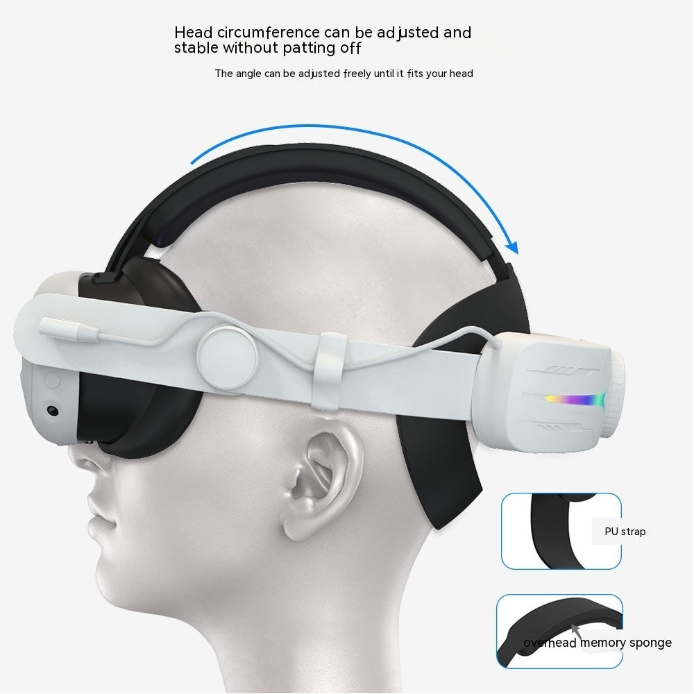 Coremet Ltd VR headset with 8000mAh built-in power bank, business kit, featuring adjustable head straps and immersive display.