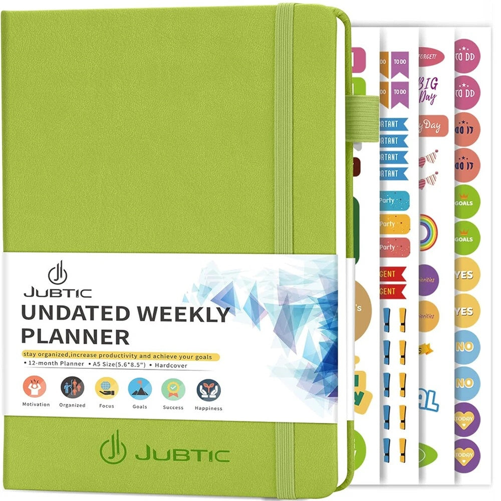 Jubtic A5 Weekly and Monthly Planner from Coremet Ltd, non-dated business planner with clean design and organized pages.