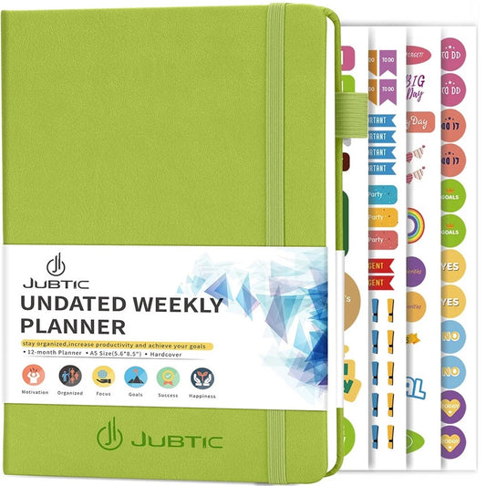 Jubtic A5 Weekly and Monthly Planner from Coremet Ltd, non-dated business planner with clean design and organized pages.