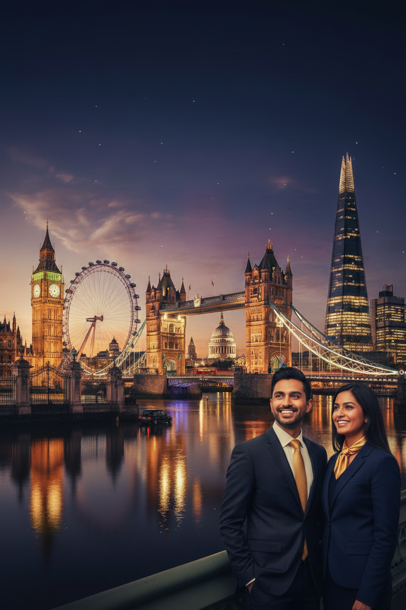 London Hero with Couple