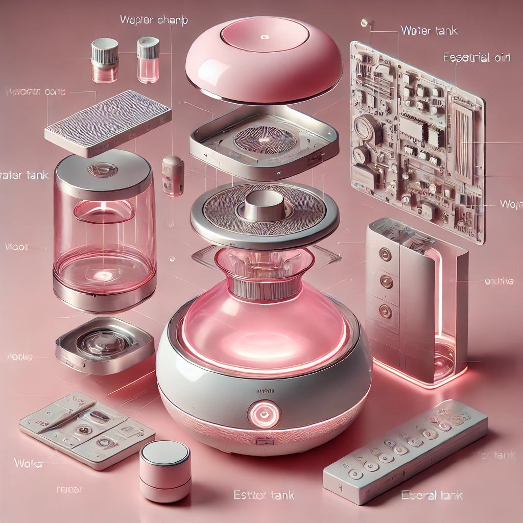 Coremet Ltd AI Aroma Diffuser Business Kit with assembled parts and components for launching a smart aroma diffuser business.
